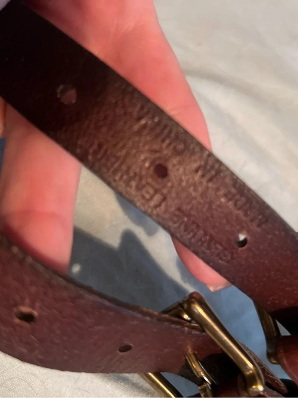 Ralph Lauren Leather Double Buckle Belt Woven Laced Brown Equestrian Vintage